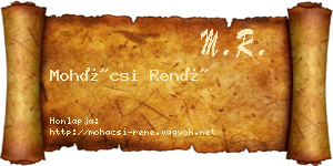 Mohácsi René névjegykártya